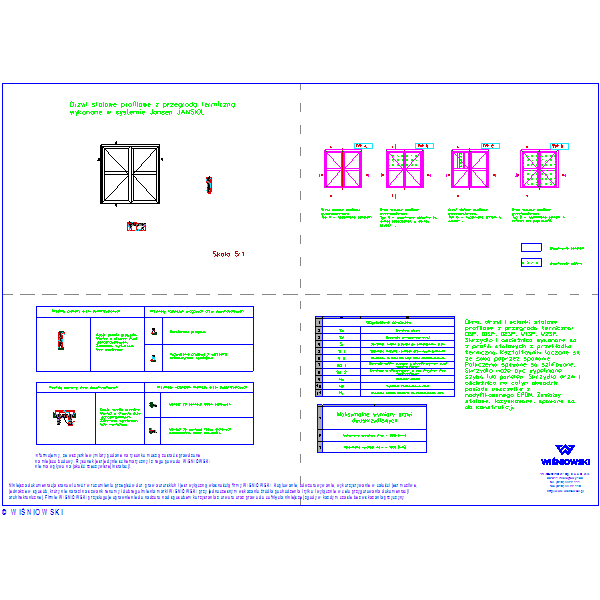Drzwi zewnetrzne stalowe profilowe dwuskrzydlowe Jansen Janisol, nr5252