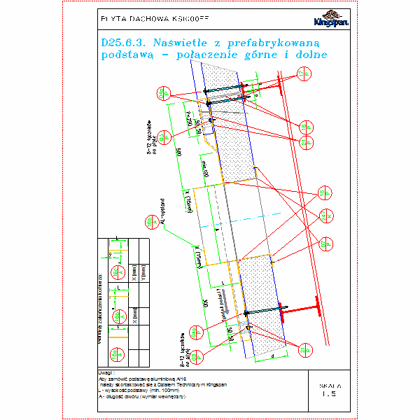 D25.6.3.Naświetle z prefabrykowaną podstawą - połączenie górne i dolne