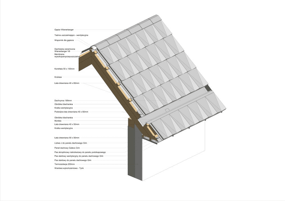 Galeco - Widok - Dachrynna okapowa z dachówką ceramiczną 06