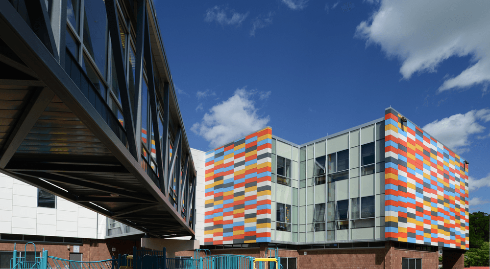 Dri-Design Flat i Perforated, Aluminium, Mattahunt Elementary