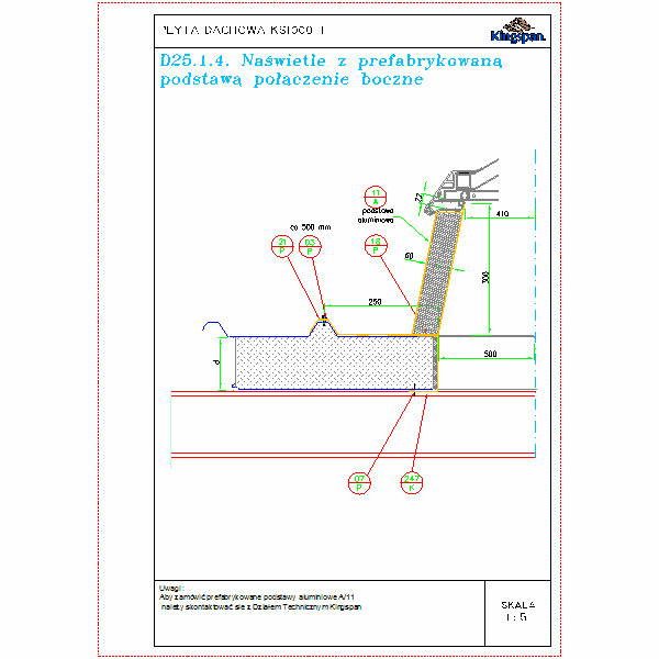 D25.1.4.Naświetle z prefabrykowaną podstawą połączenie boczne