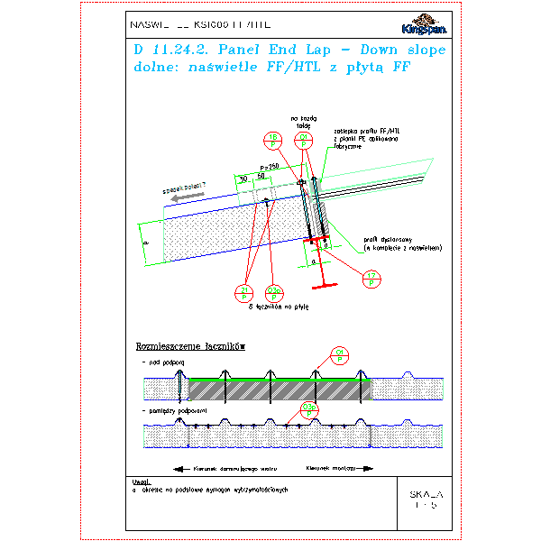 D 11.24.2.Panel End Lap - Down slope dolne