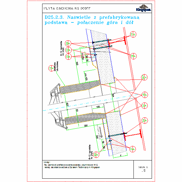 D25.2.3.Naświetle z prefabrykowaną podstawą - połączenie góra i dół