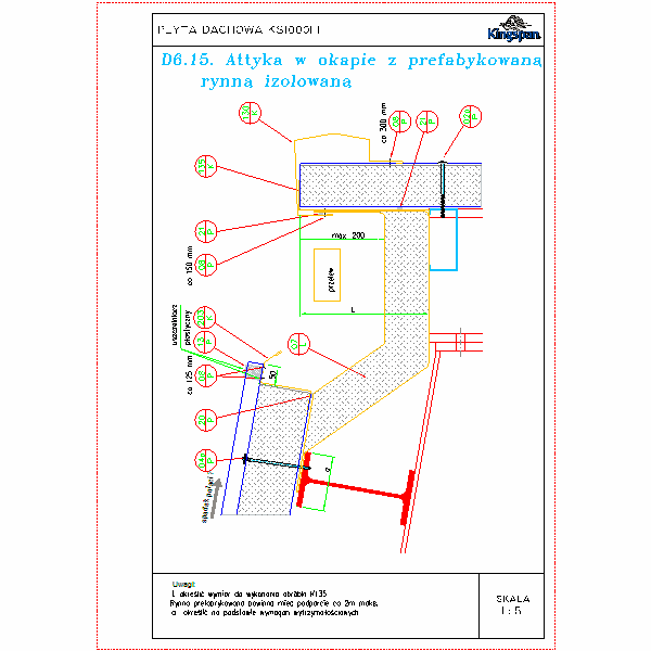 D6.15.Attyka w okapie z prefabykowaną