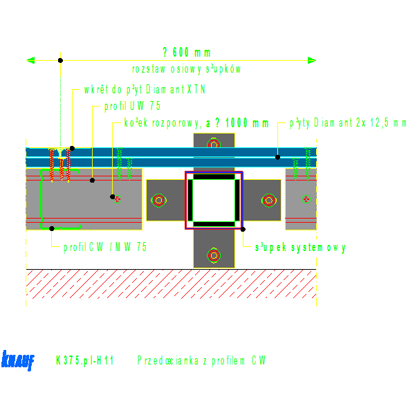 K375de-H11_Przedścianka_z_profilem_CW