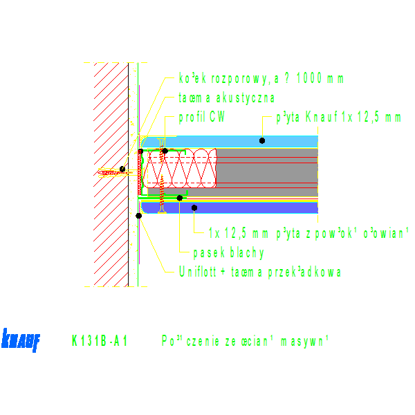 K131B-A1_Połączenie_ze_ścianą_masywną