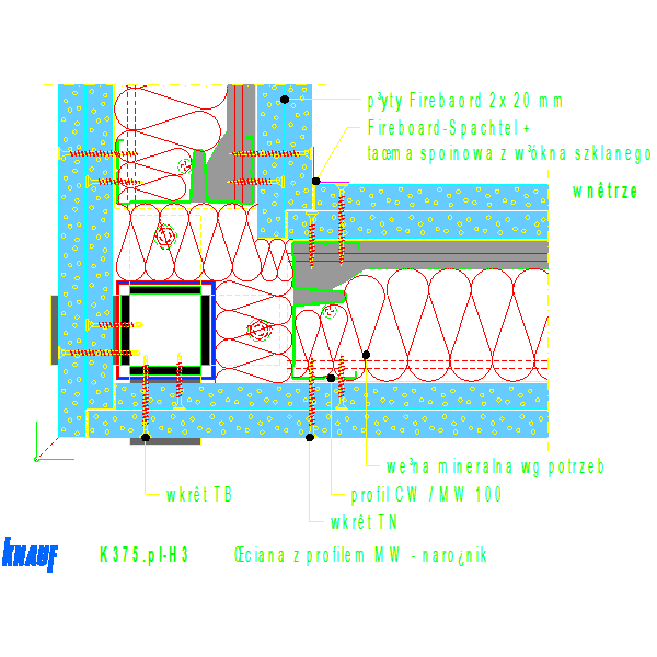 K375de-H3_Ściana_z_profilem_MW-_narożnik
