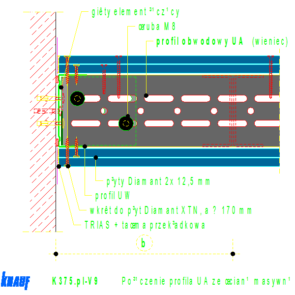 K375de-V9_Połączenie_profila_UA_ze_ścianą_masywną