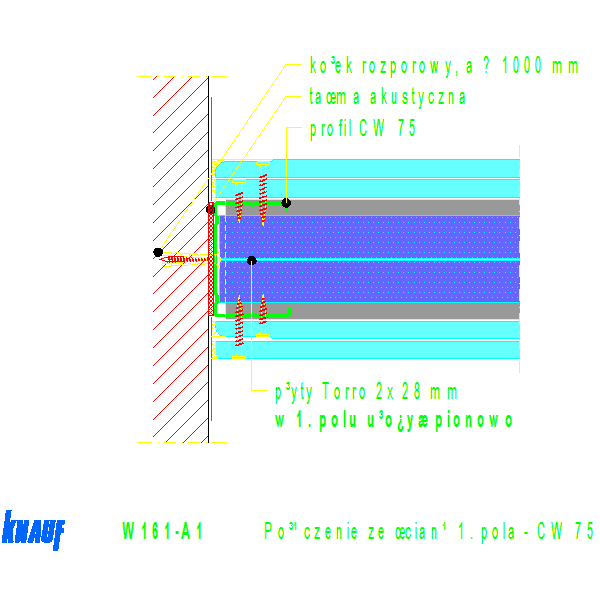 W161-A1_Połączenie_ze_ścianą_1_pola_-_CW_75