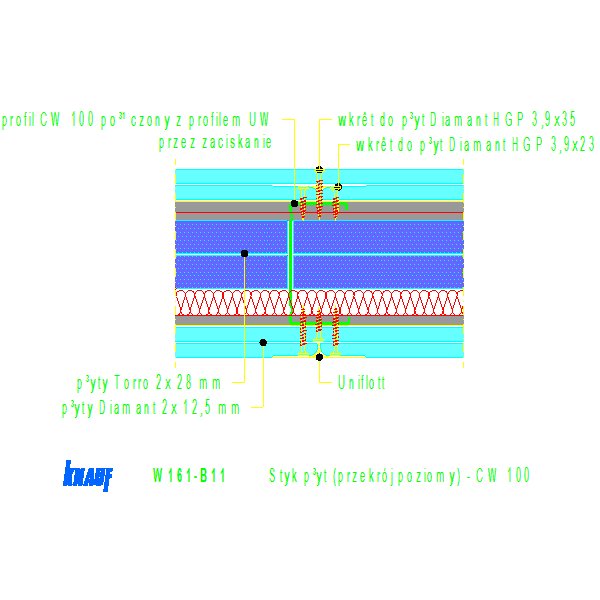 W161-B11_Styk_płyt_(przekrój_poziomy)_-_CW_100