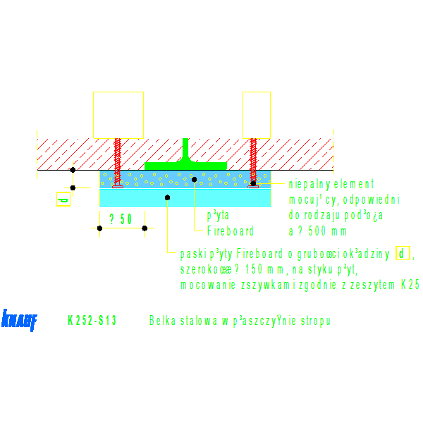 K252-S13_Belka_stalowa_w_płaszczyźnie_stropu