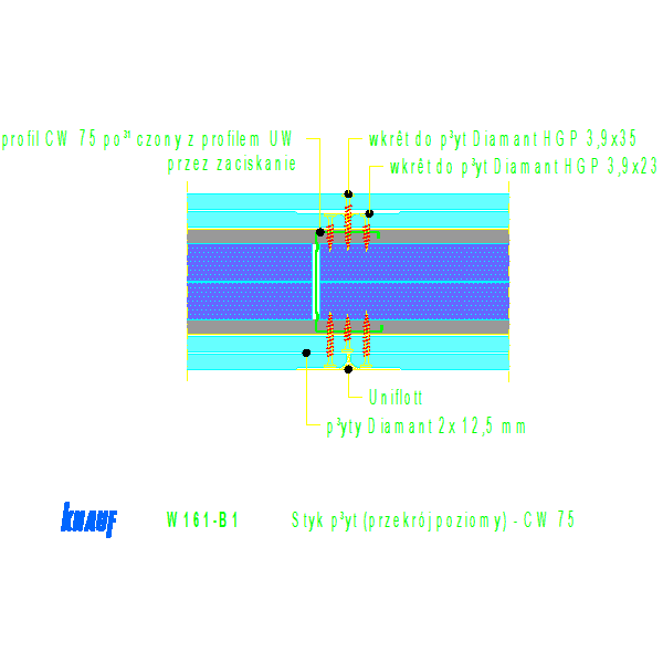W161-B1_Styk_płyt_(przekrój_poziomy)_-_CW_75