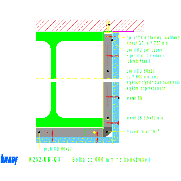 K252-UK-Q3_Belka_od_600mm_na_konstrukcji