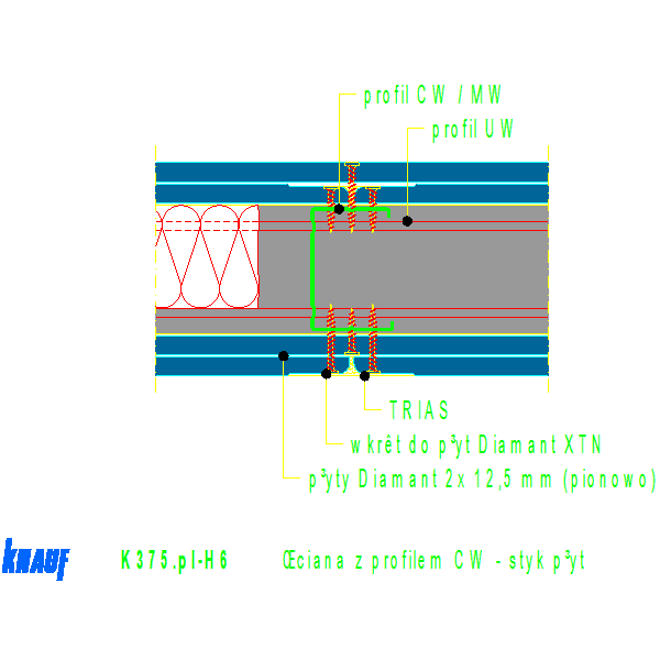 K375de-H6_Ściana_z_profilem_CW_-_styk_płyt