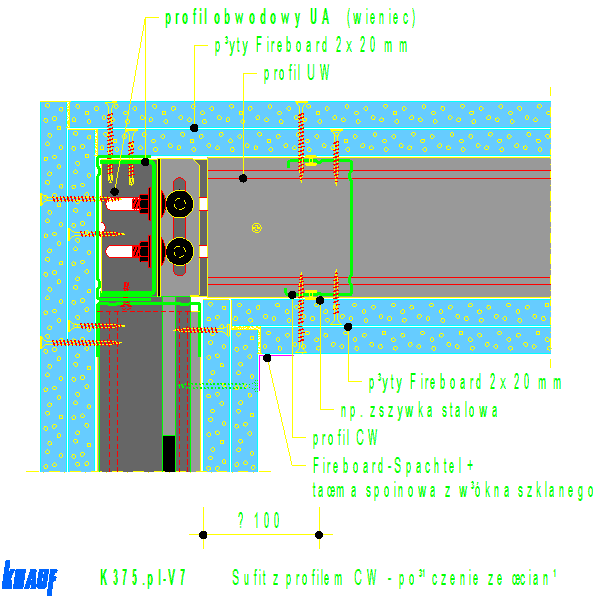 K375de-V7_Sufit_z_profilem_CW_-_połączenie_ze_ścianą