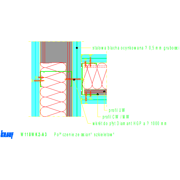 W118WK2-A3_Połączenie_ze_ścianą_szkieletową