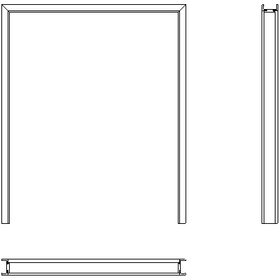 Adjustable door frame for non-rebated double-leaf doors
