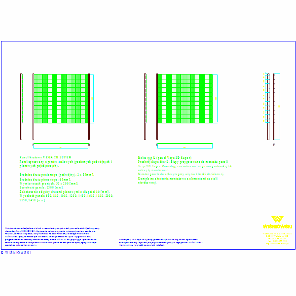 Panele kratowe Vega 2d Super